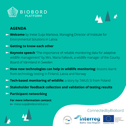 Online workshop 05.05.2021 at 09:00 - 13:00 (CET): New technologies for wild  animal and free-ranging animal monitoring - Open Biobord Forum - Biobord